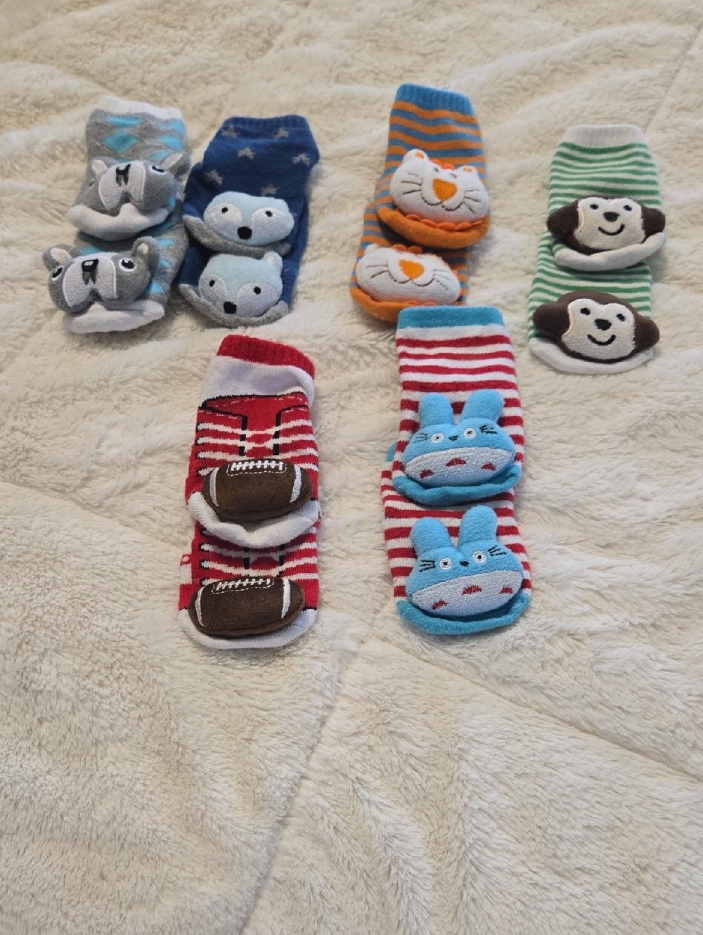 Cute Animal Gripper Baby Socks - Multicolor Pack